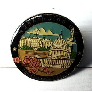 Washington DC Nation's Capitol Monuments Cherry Blossoms Travel Souvenir Pin